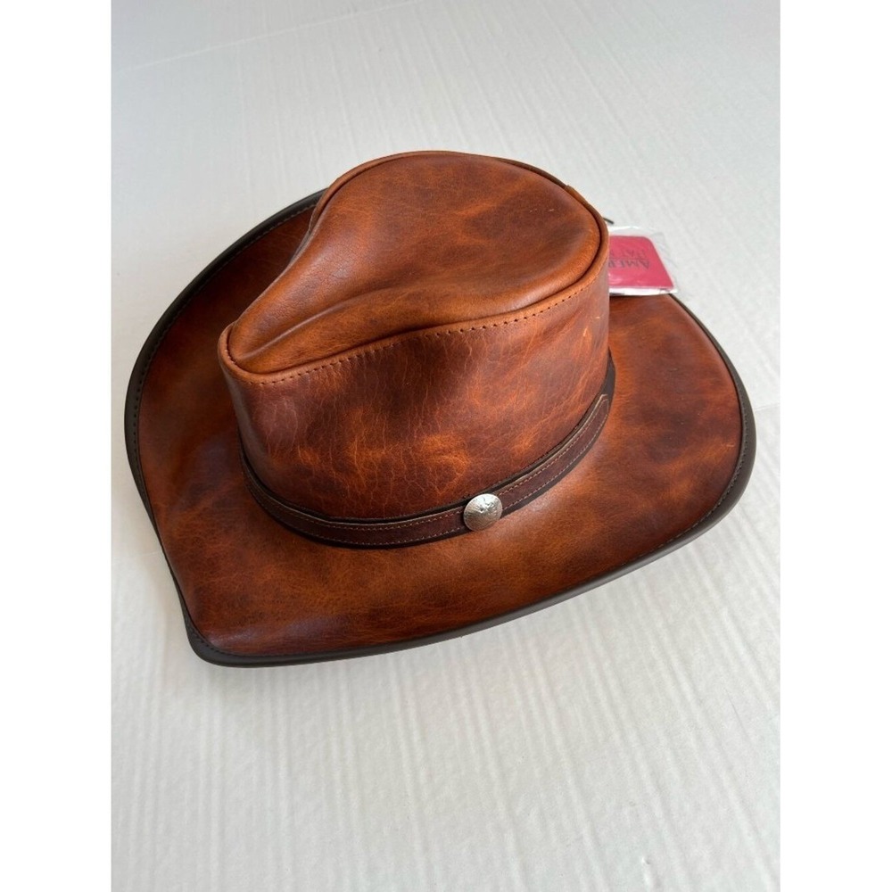 American Hat Makers XXL Mens Brown Cyclone Mens Leather Cowboy Hat Cobblestone